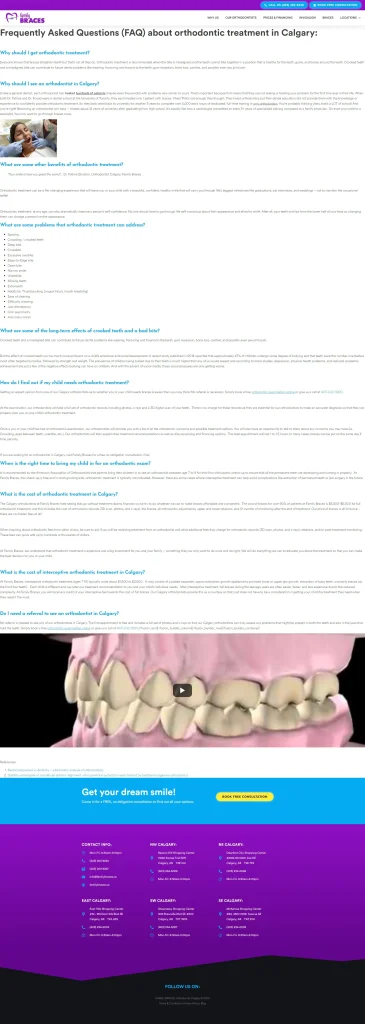 Family Braces Company website WebCodeWP before