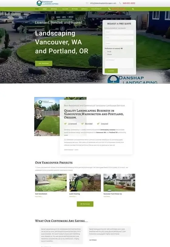 Danshap Landscape Services website WebCodeWP after