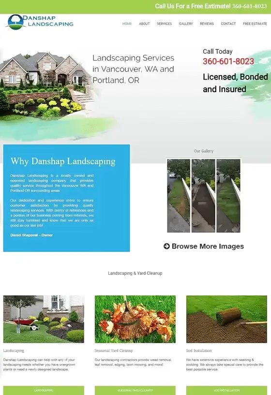 Danshap Landscape Services website WebCodeWP before