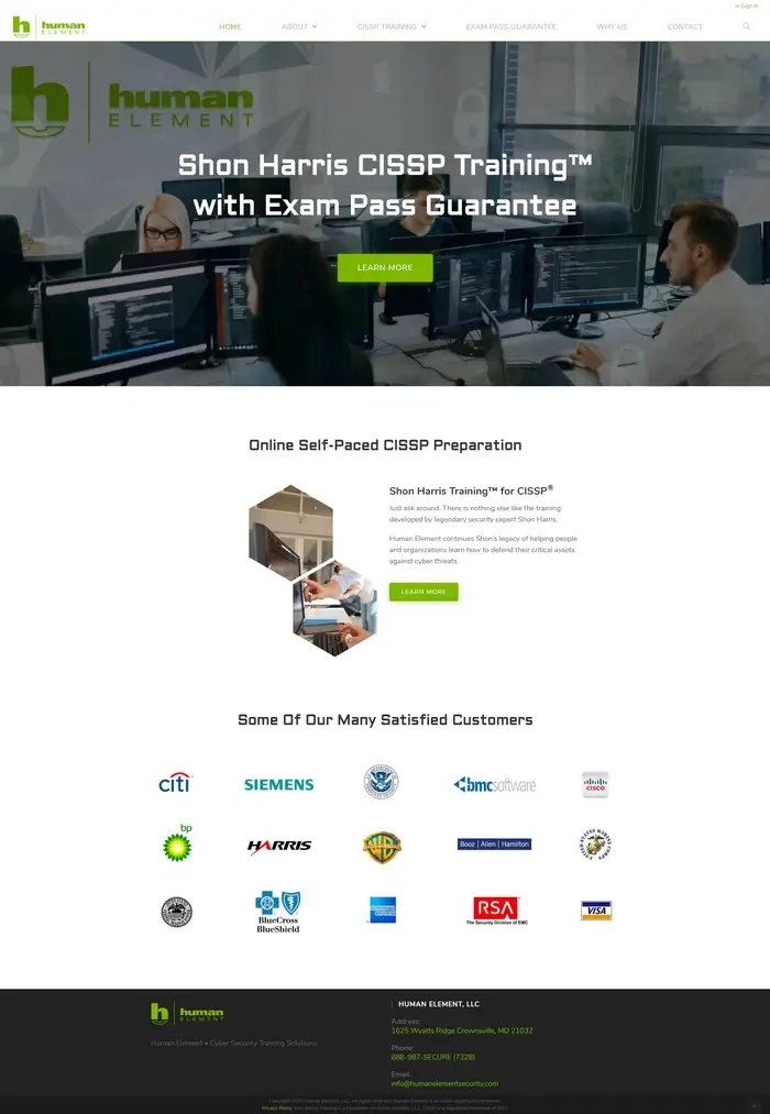 Human Element Security website WebCodeWP after