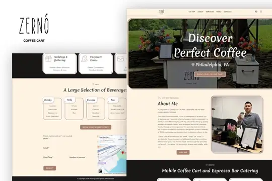 Mobile Espresso Bar Landing Page Website