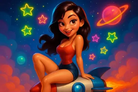 sexy attractive female character cartoon