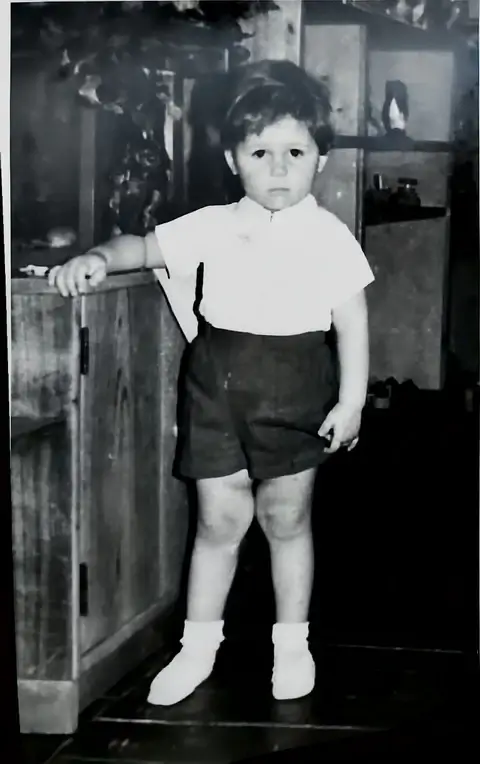 Time travel effect using AI photos in video old