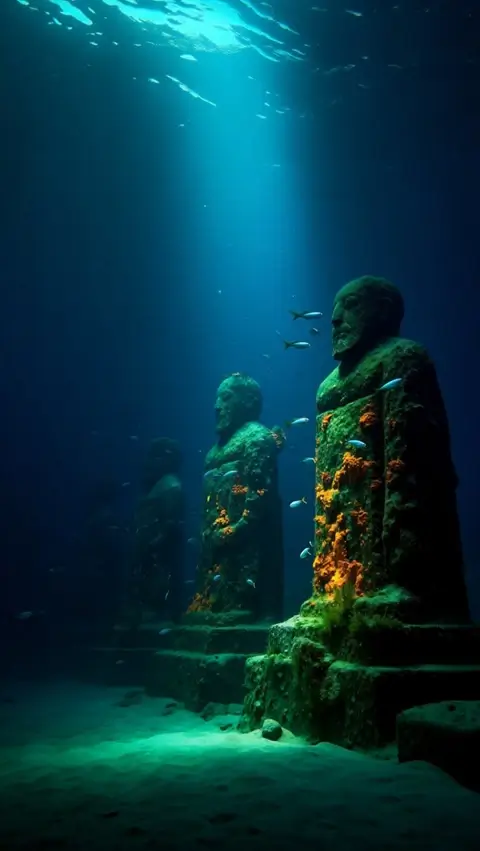 Underwater Sea Dive Tours ancient statues underwater