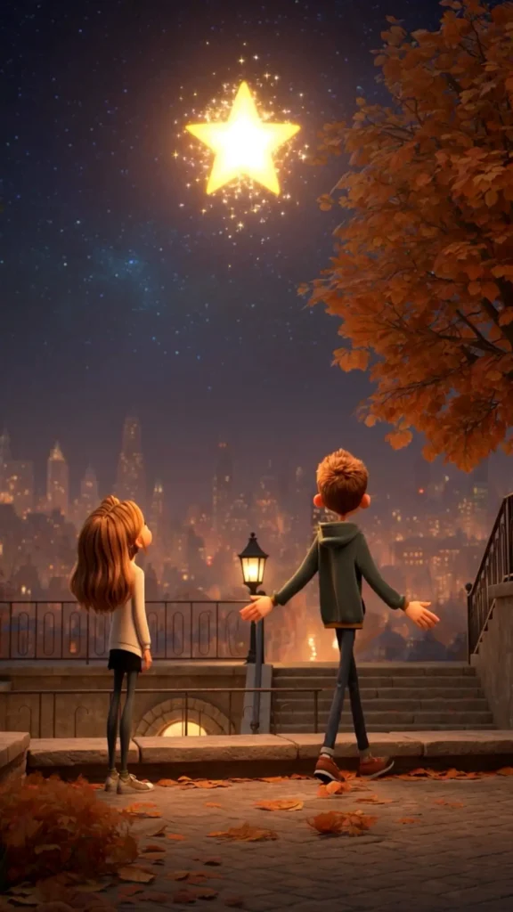 Cartoon Love Story Under the Stars poster Cartoon Love Story Under the Stars poster