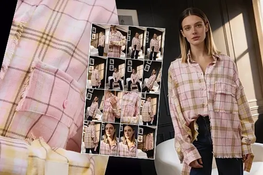 women pink flannel shirt video cover