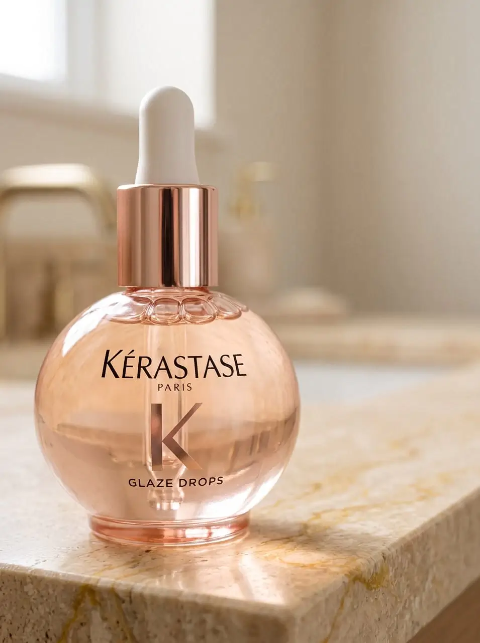 Series Photos in a Bathroom Kérastase Glaze Drops